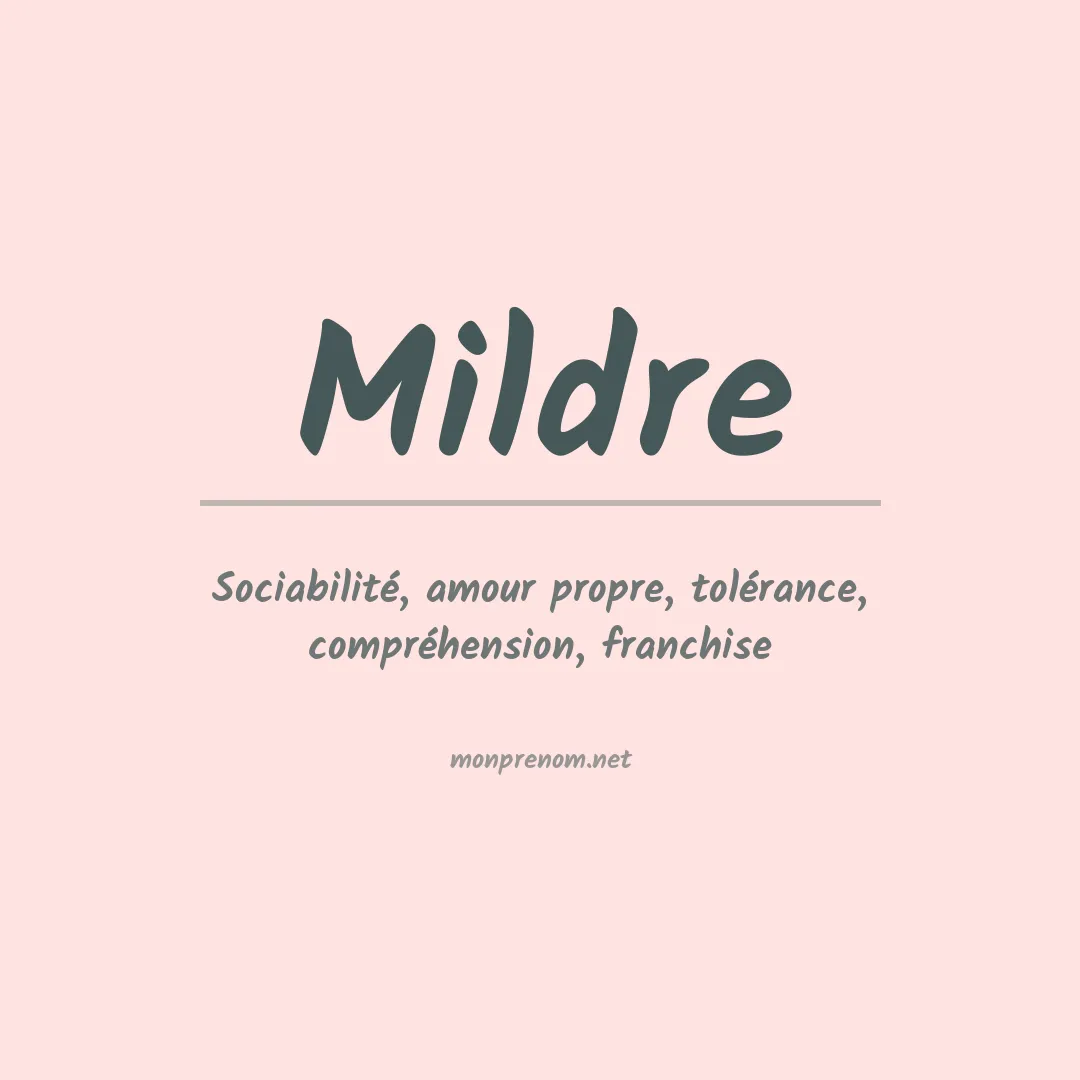 Signification du Prénom Mildre Signification du Prénom Mildre