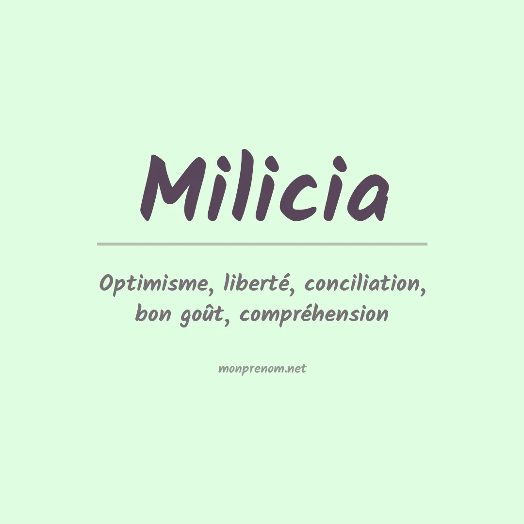 Signification du Prénom Milicia