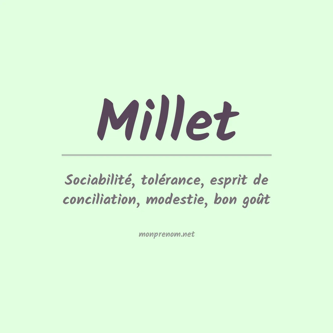 Signification du Prénom Millet