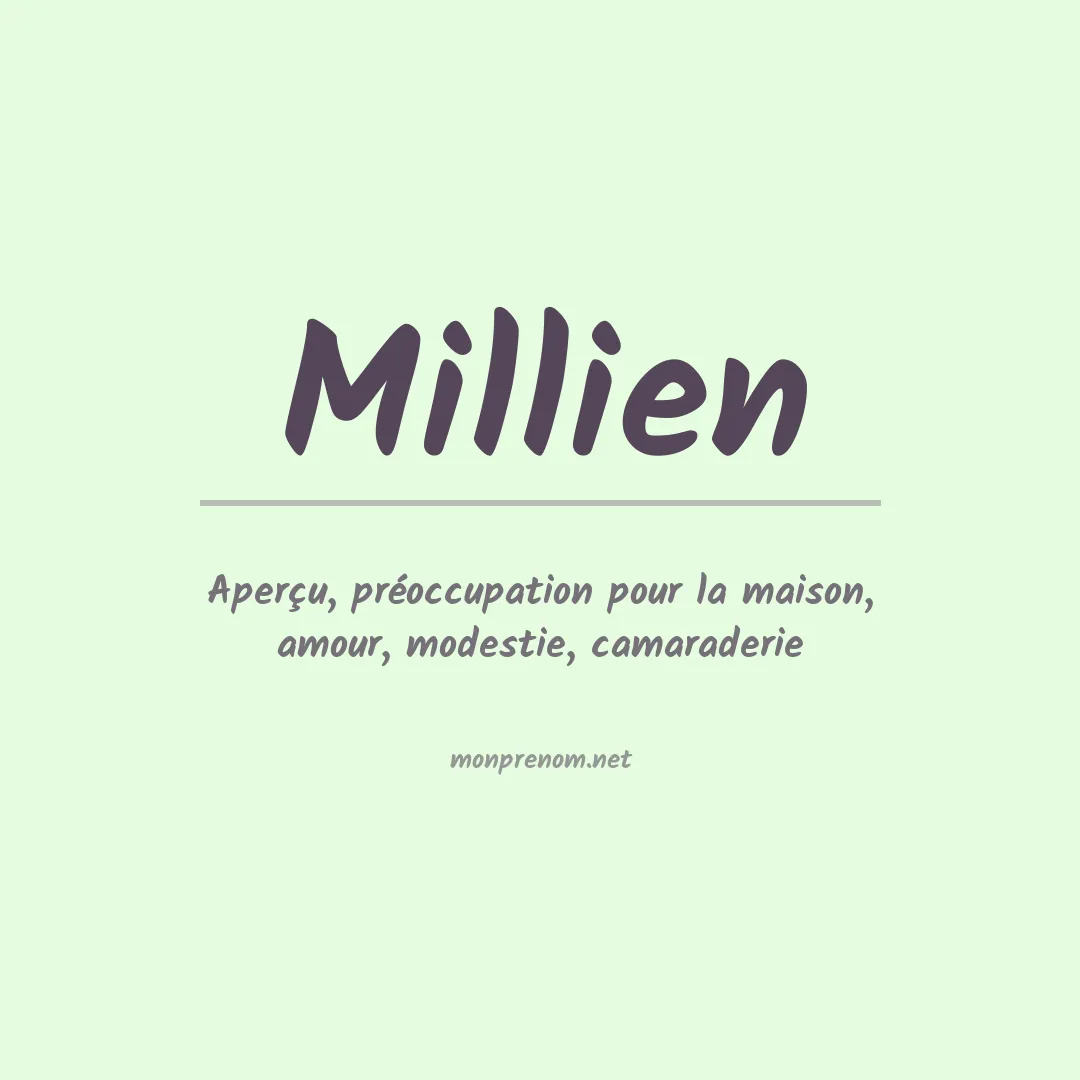 Signification du Prénom Millien
