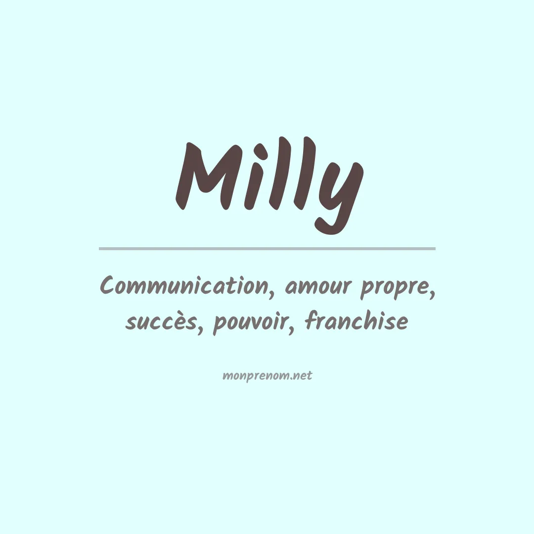 Signification du Prénom Milly