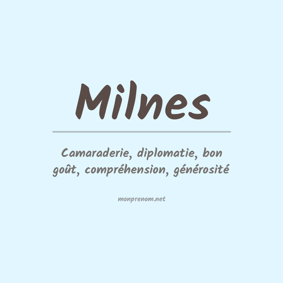 Signification du Prénom Milnes