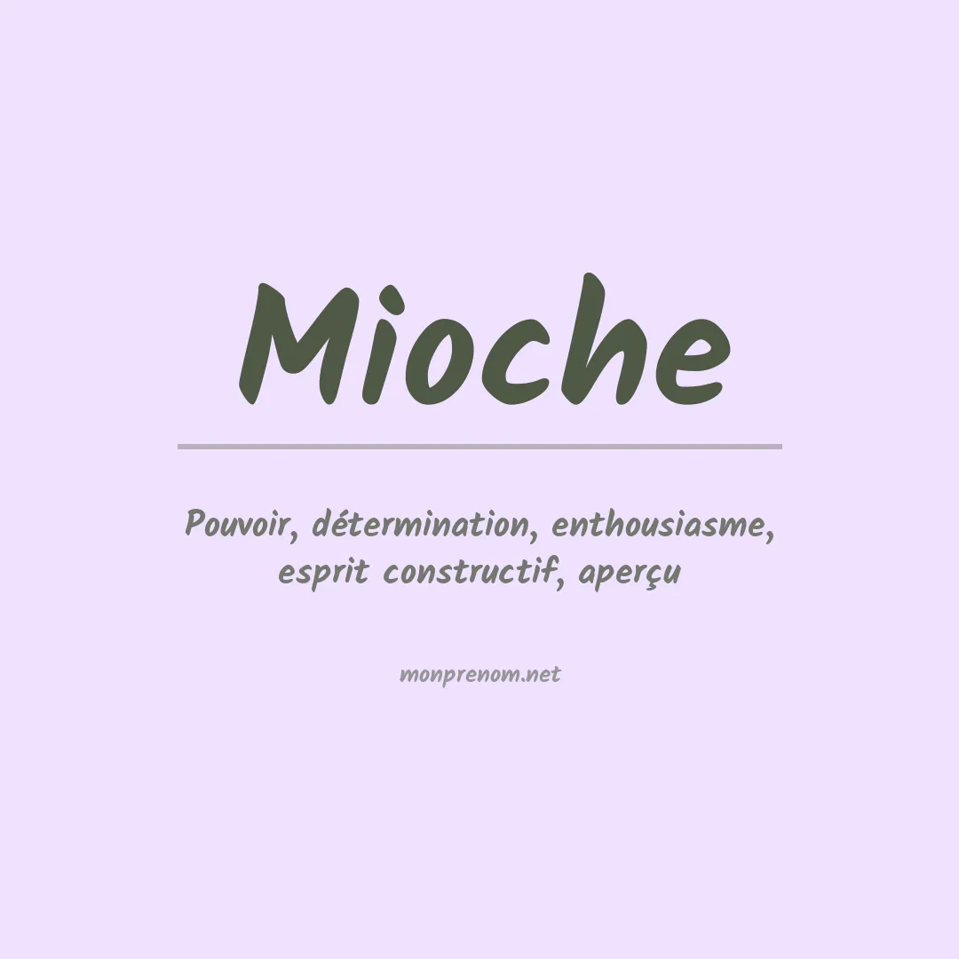 Signification du Prénom Mioche Signification du Prénom Mioche