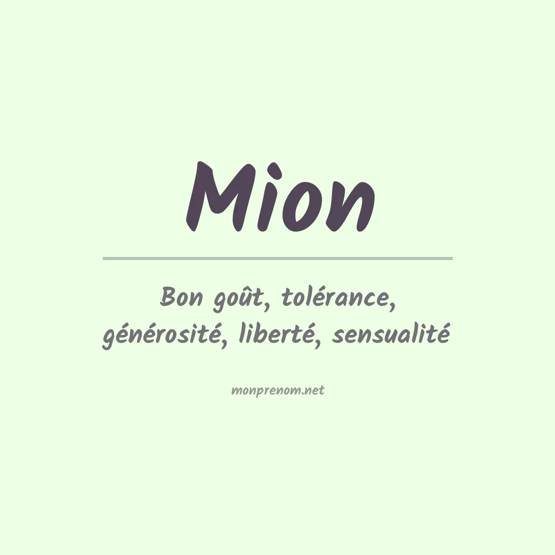 Signification du Prénom Mion