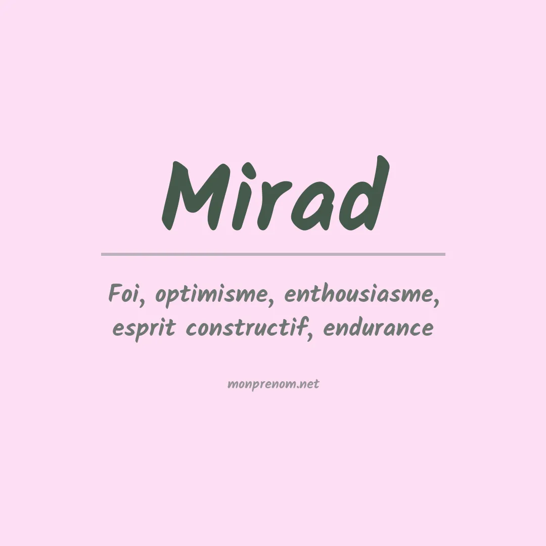 Signification du Prénom Mirad Signification du Prénom Mirad