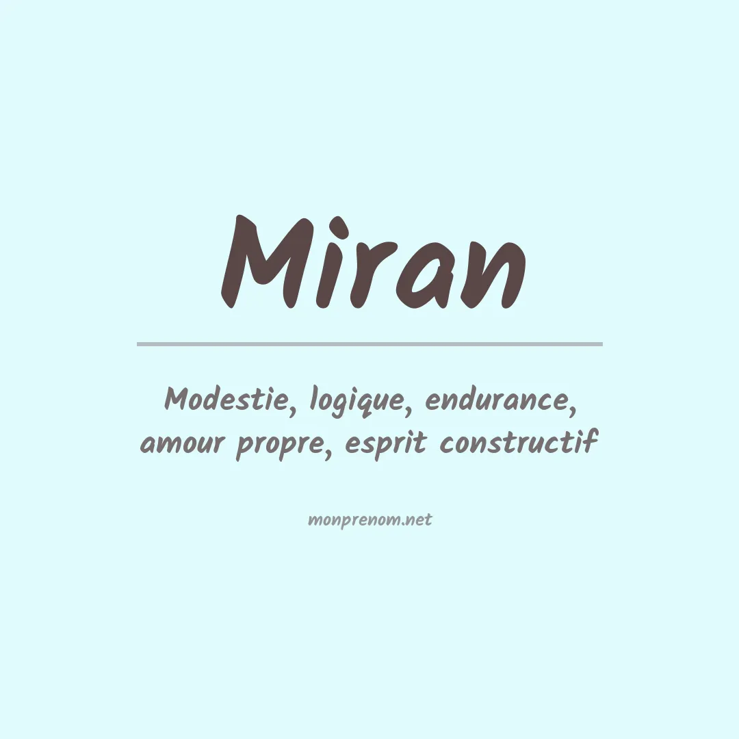 Signification du Prénom Miran