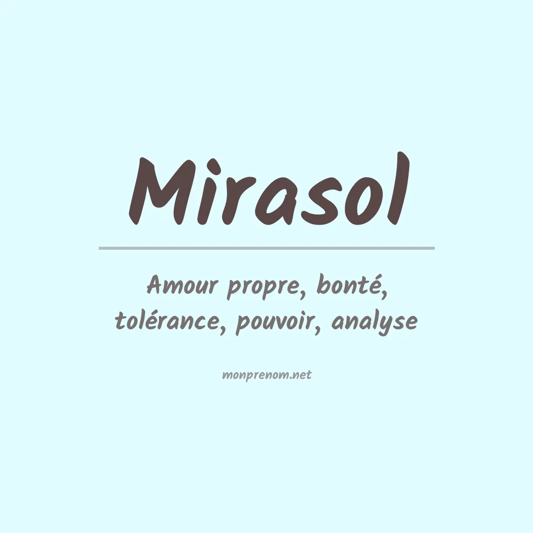 Signification du Prénom Mirasol