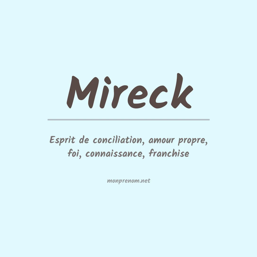 Signification du Prénom Mireck