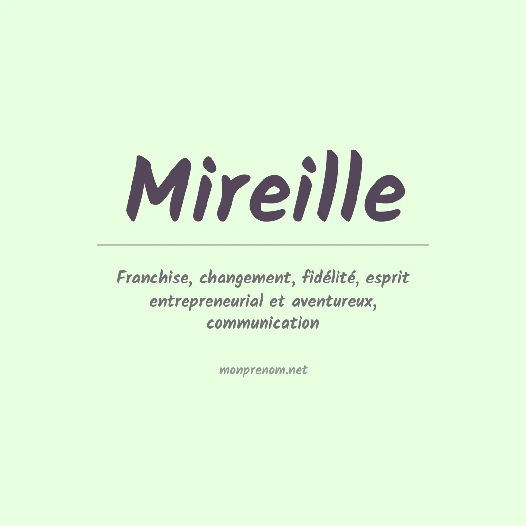 Signification du Prénom Mireille