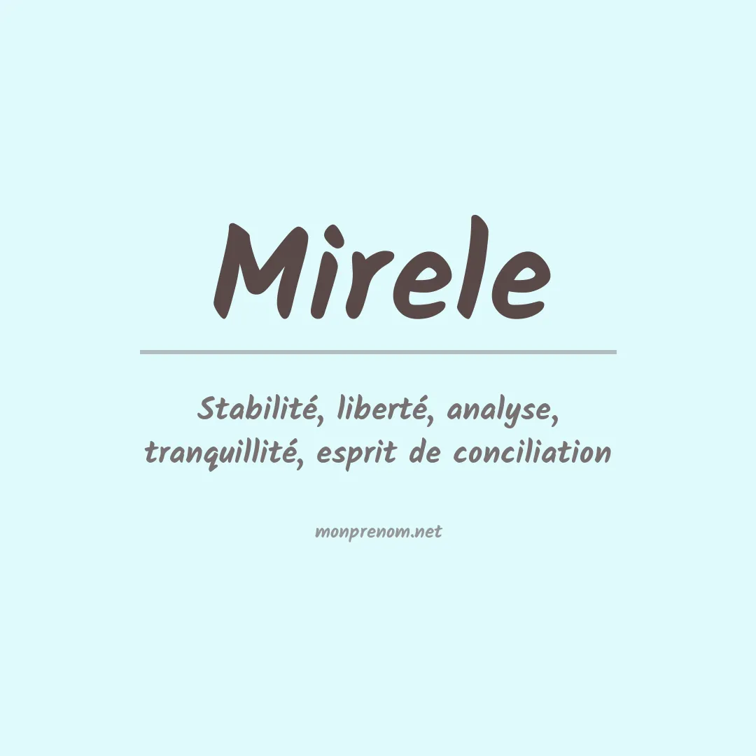 Signification du Prénom Mirele