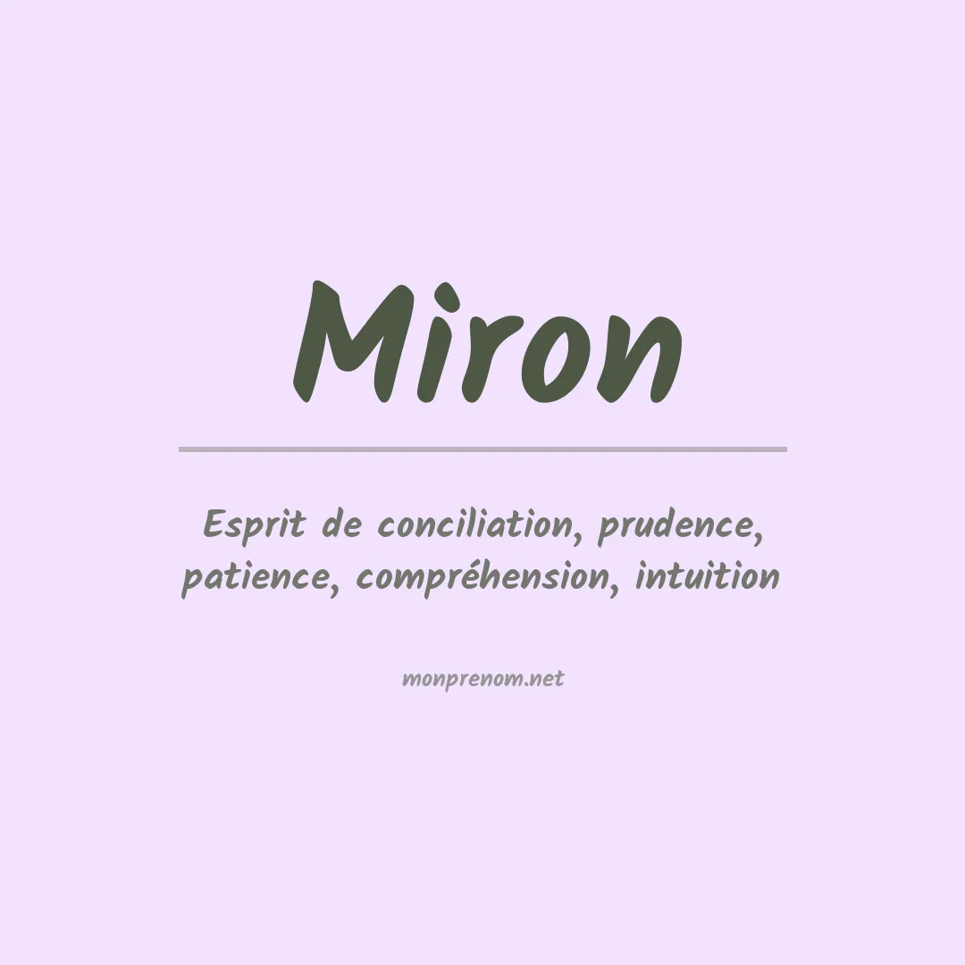 Signification du Prénom Miron