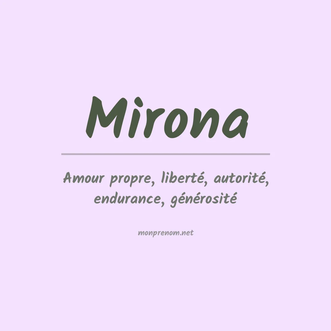 Signification du Prénom Mirona Signification du Prénom Mirona