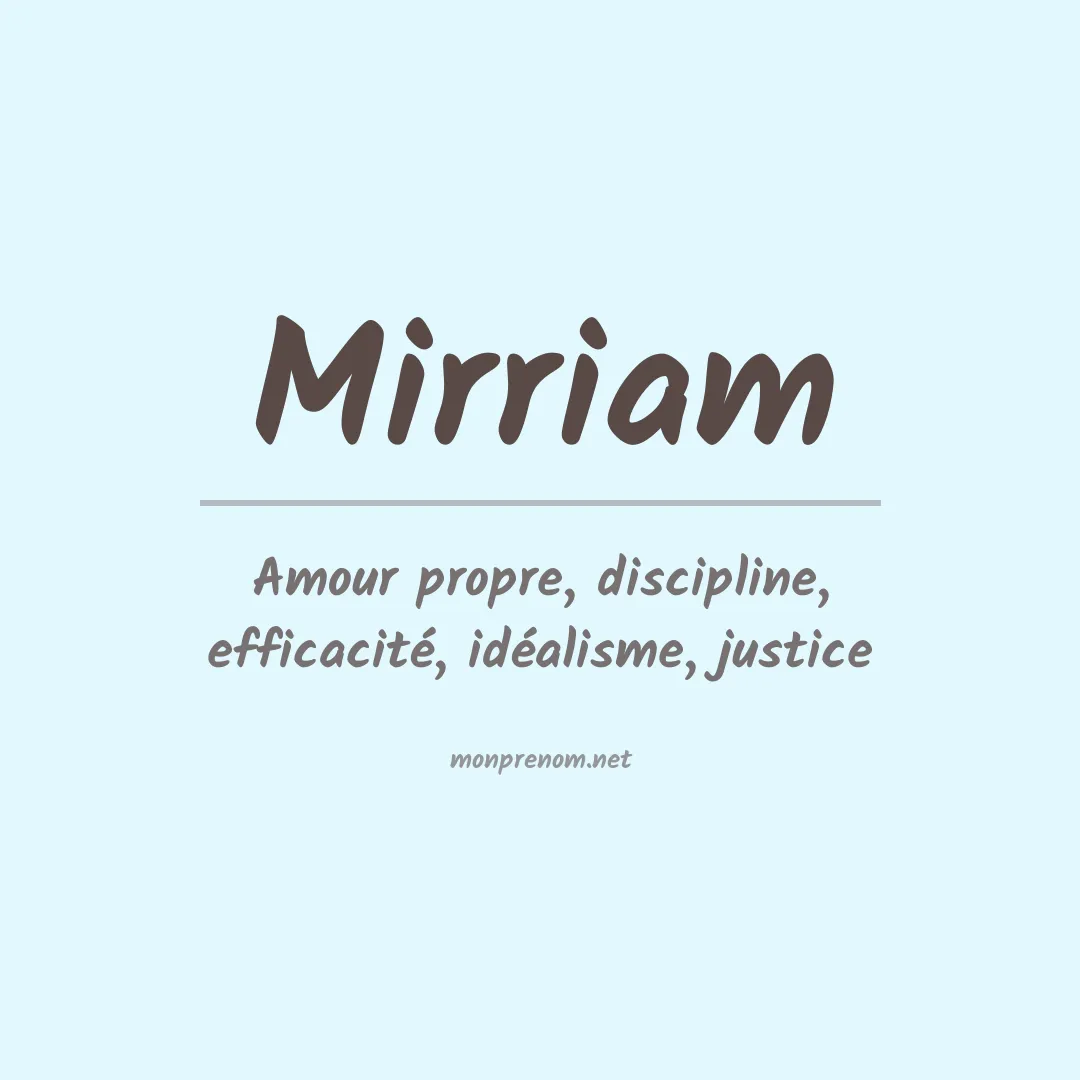 Signification du Prénom Mirriam