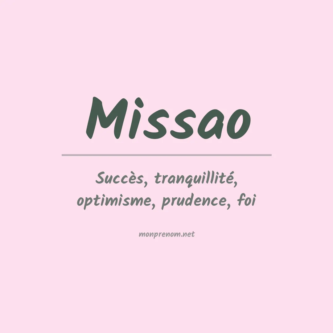 Signification du Prénom Missao