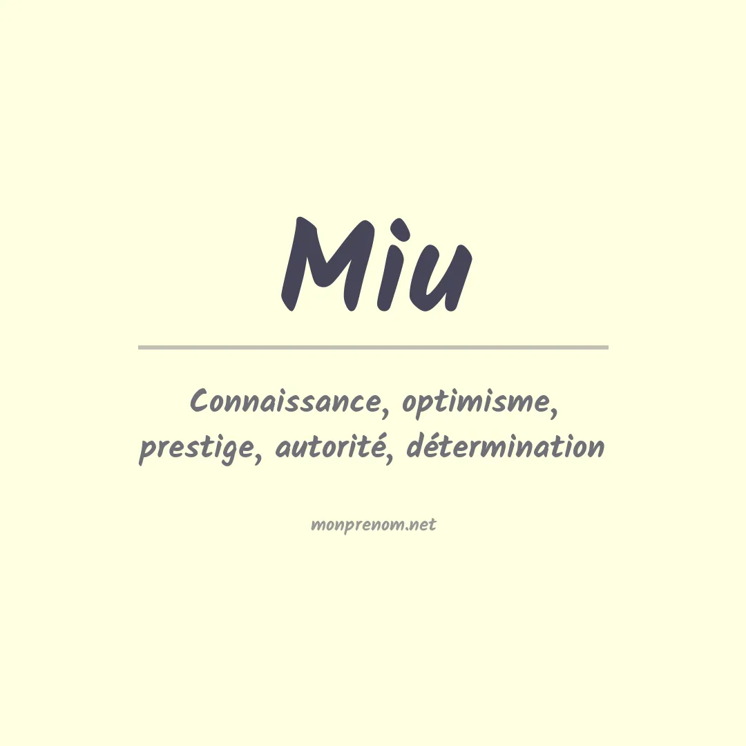 Signification du Prénom Miu