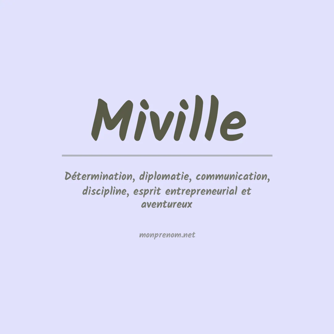 Signification du Prénom Miville