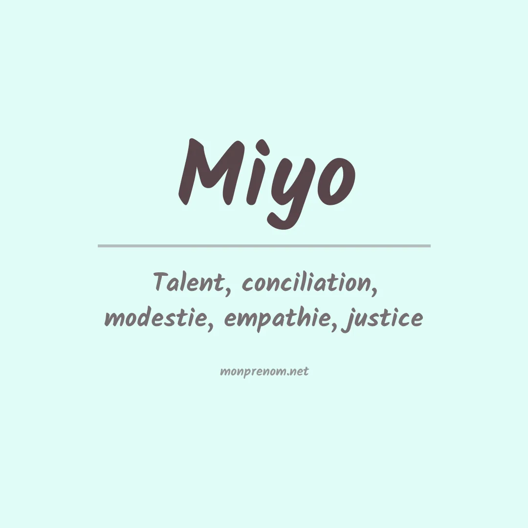 Signification du Prénom Miyo Signification du Prénom Miyo