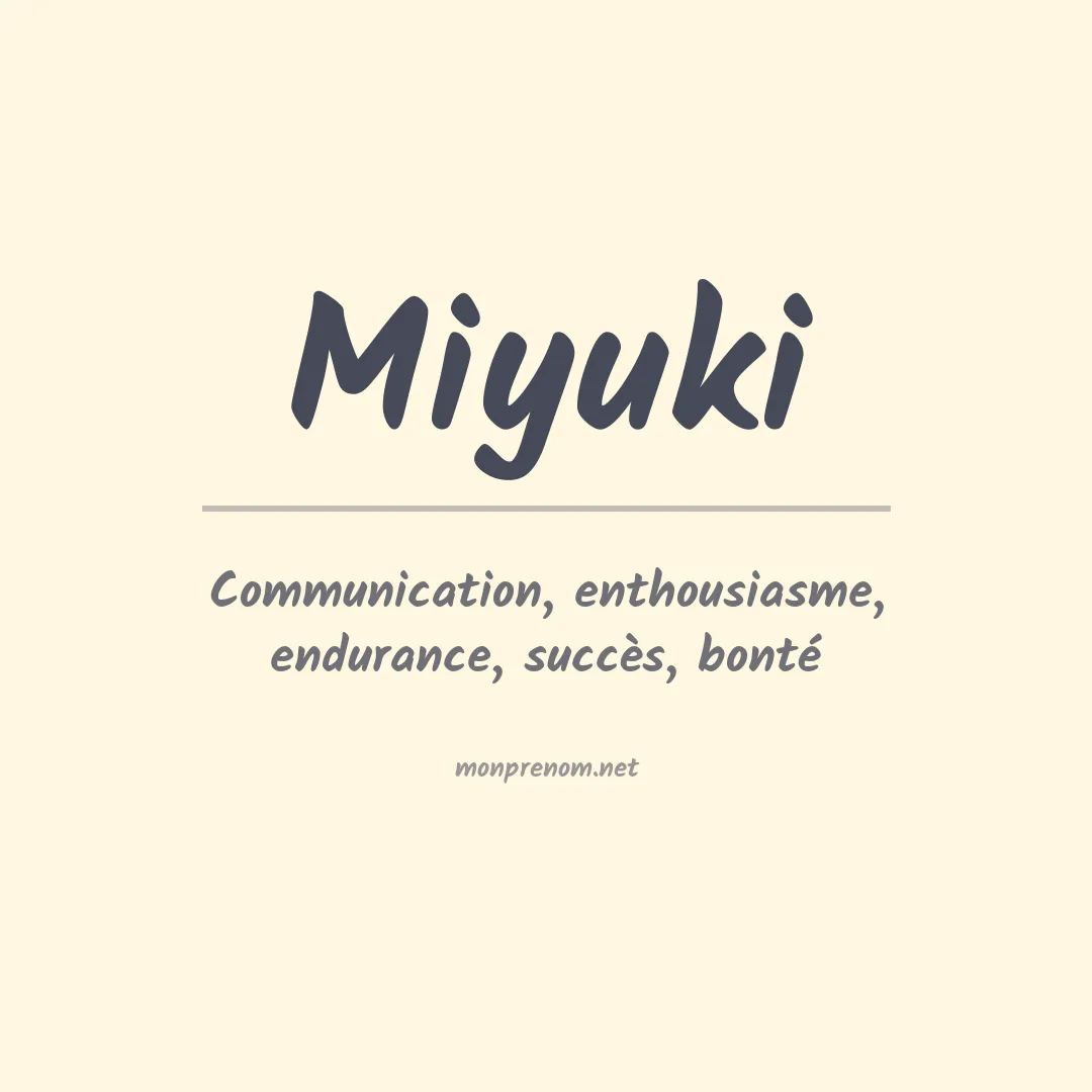 Signification du Prénom Miyuki