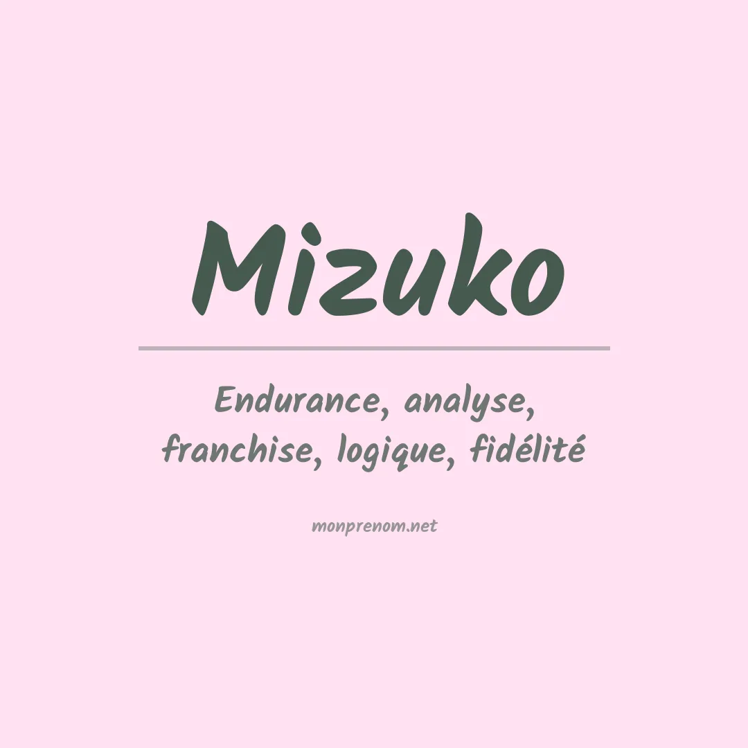 Signification du Prénom Mizuko Signification du Prénom Mizuko