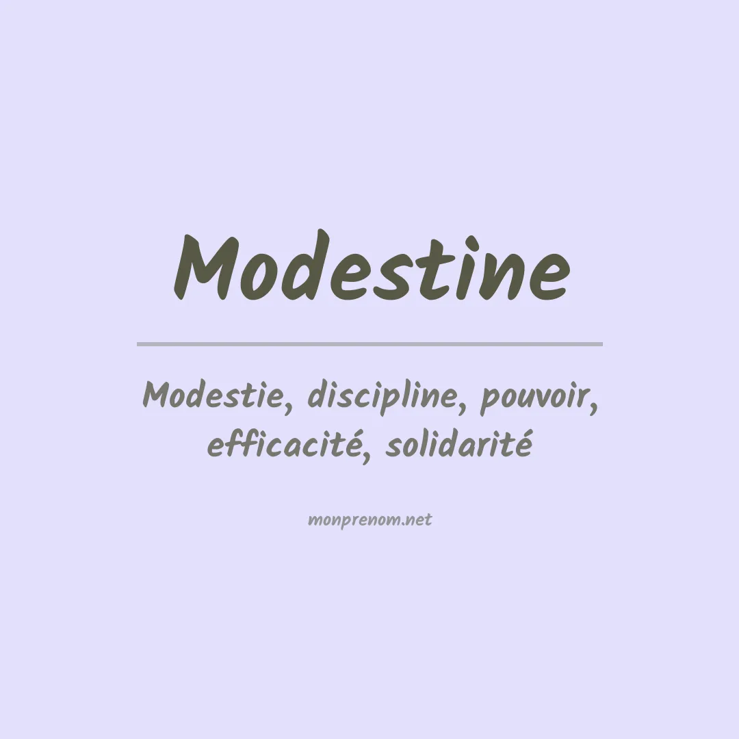 Signification du Prénom Modestine Signification du Prénom Modestine