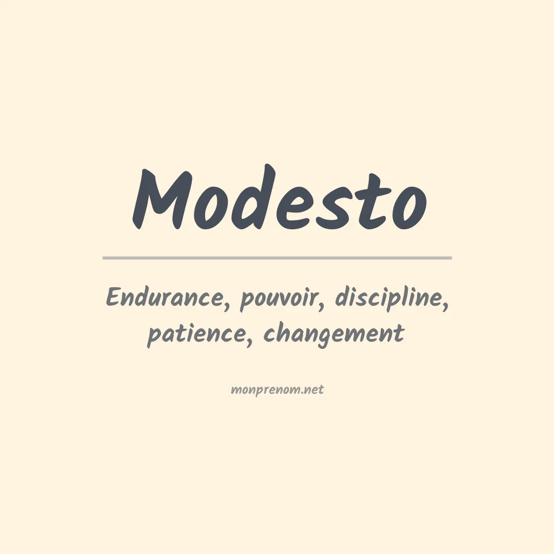 Signification du Prénom Modesto