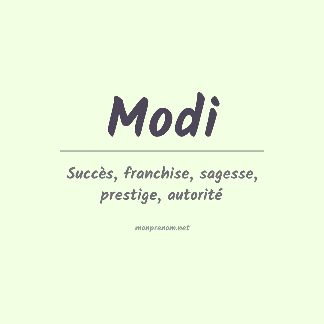 Signification du Prénom Modi