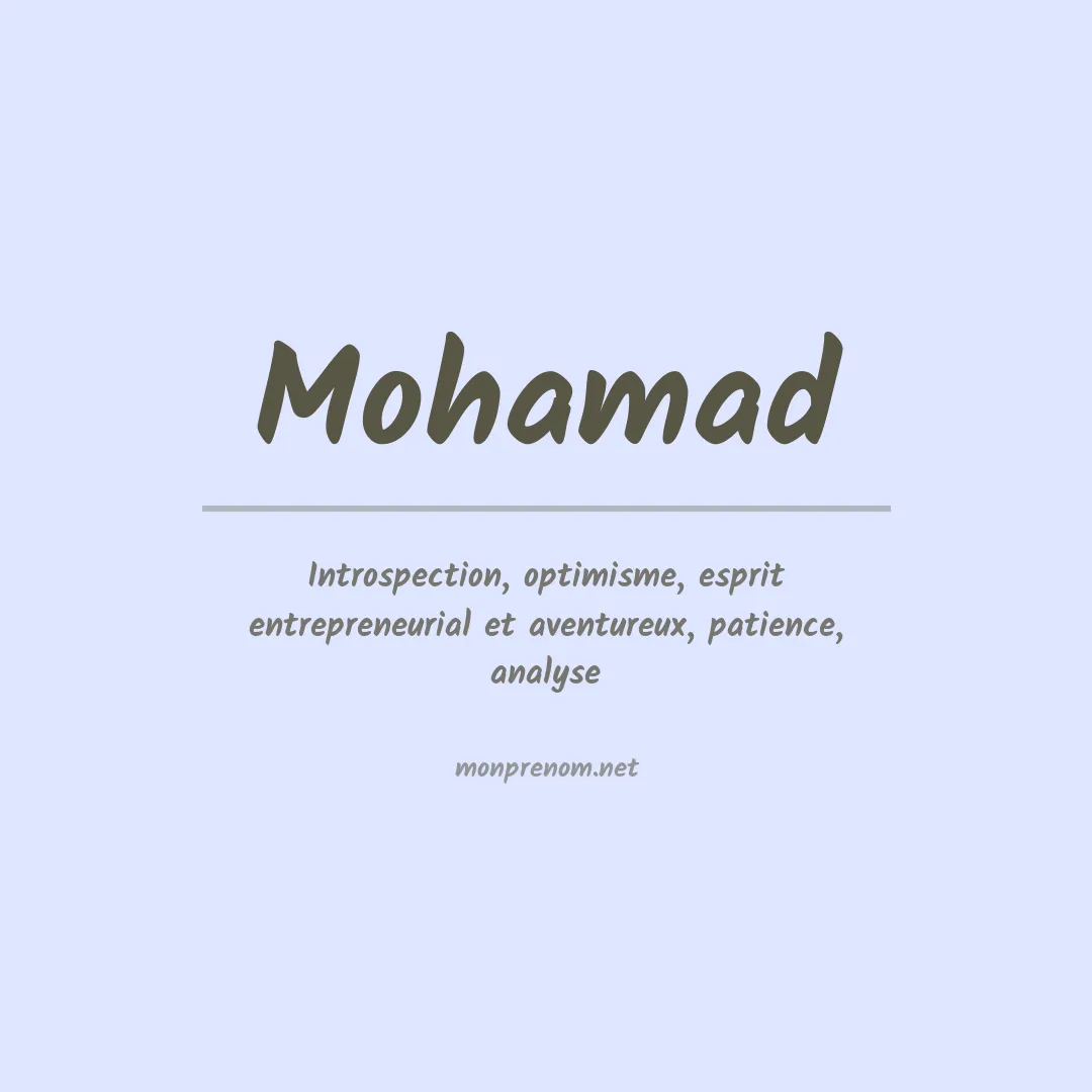 Signification du Prénom Mohamad