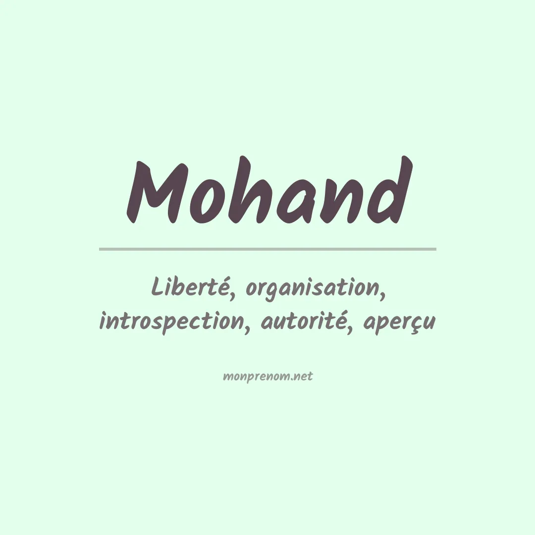 Signification du Prénom Mohand Signification du Prénom Mohand