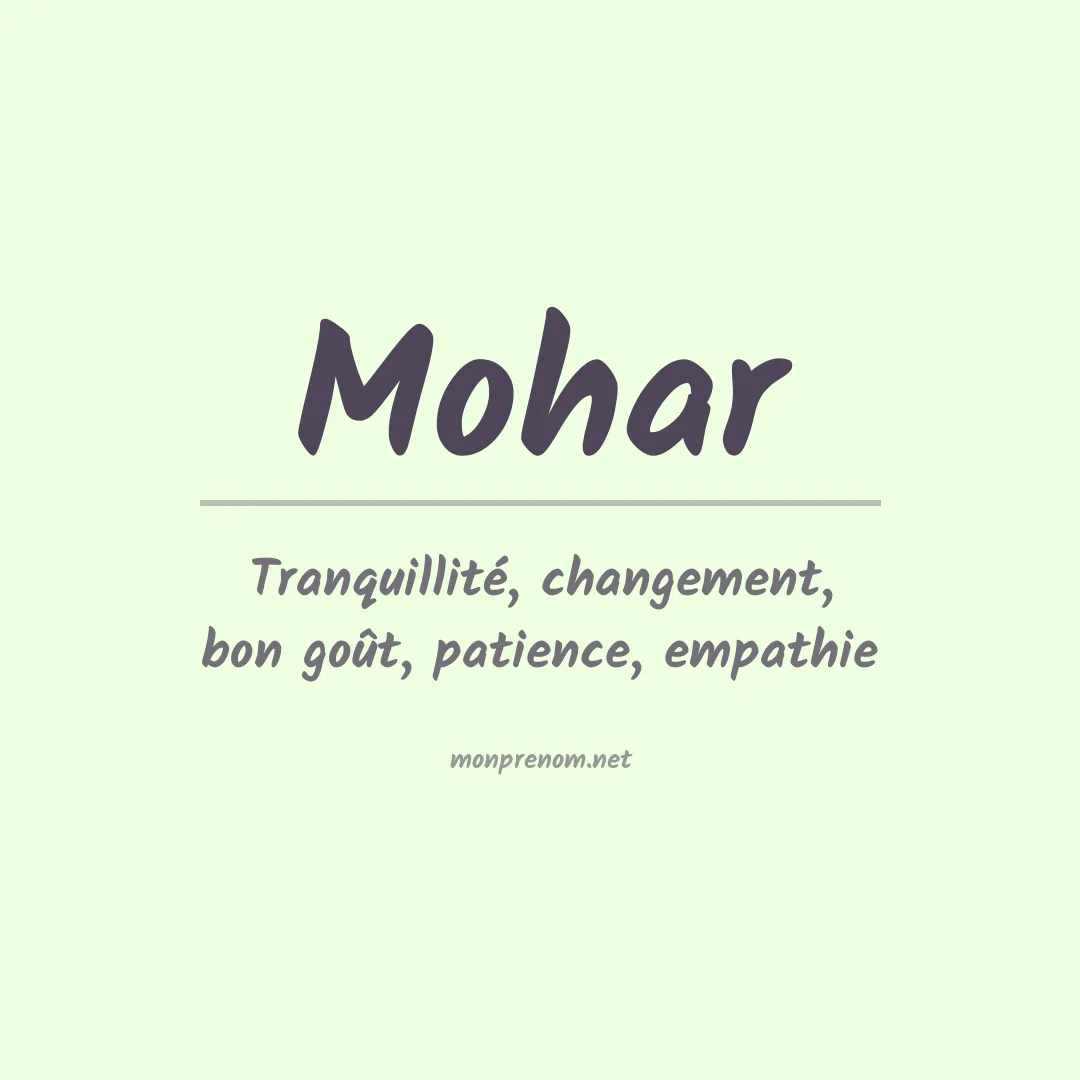 Signification du Prénom Mohar