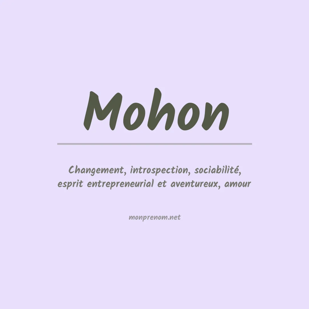 Signification du Prénom Mohon