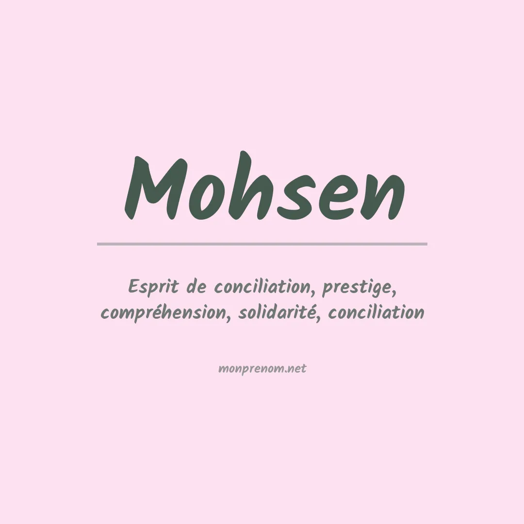 Signification du Prénom Mohsen