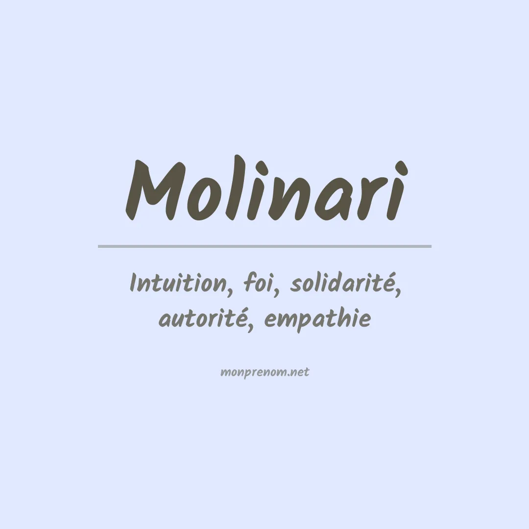 Signification du Prénom Molinari