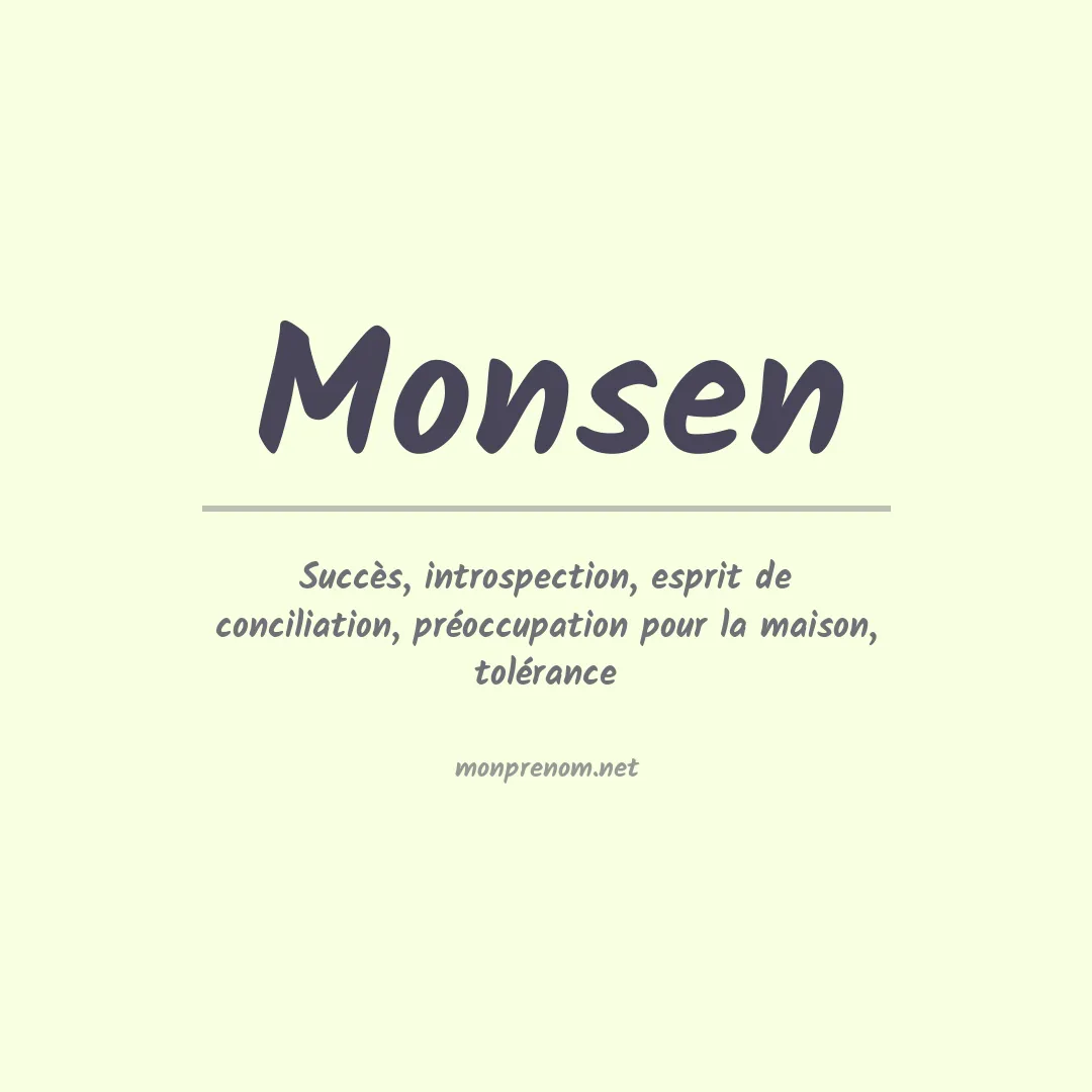 Signification du Prénom Monsen