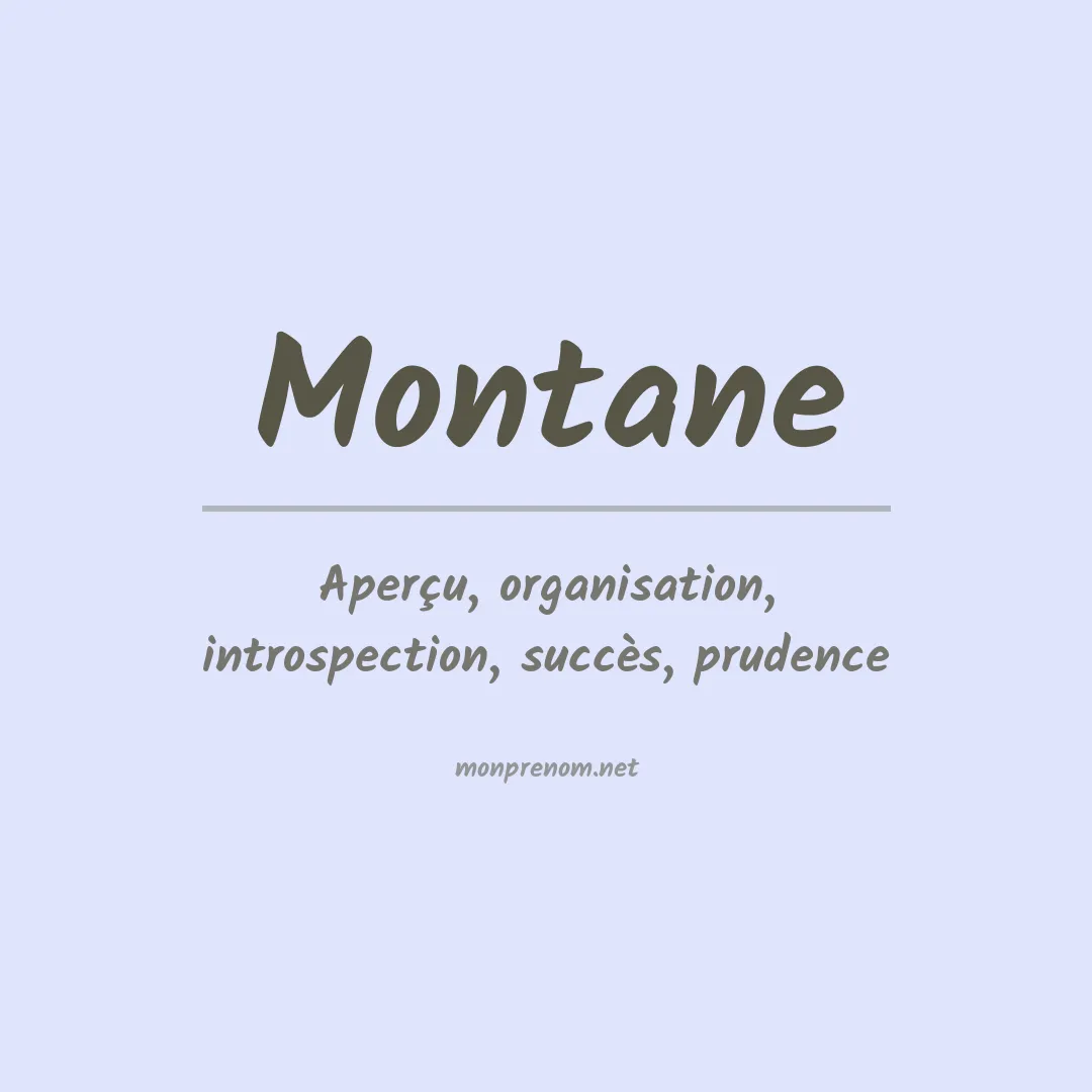 Signification du Prénom Montane Signification du Prénom Montane