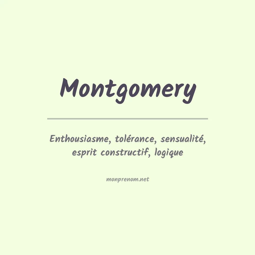 Signification du Prénom Montgomery