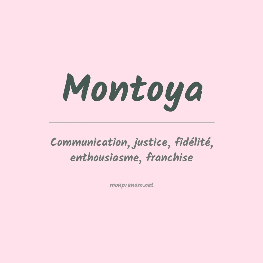 Signification du Prénom Montoya