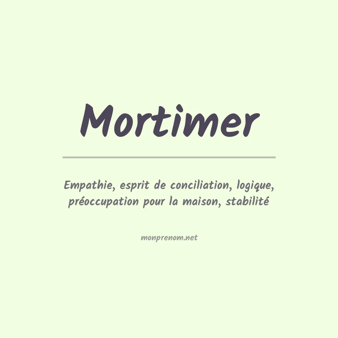 Signification du Prénom Mortimer