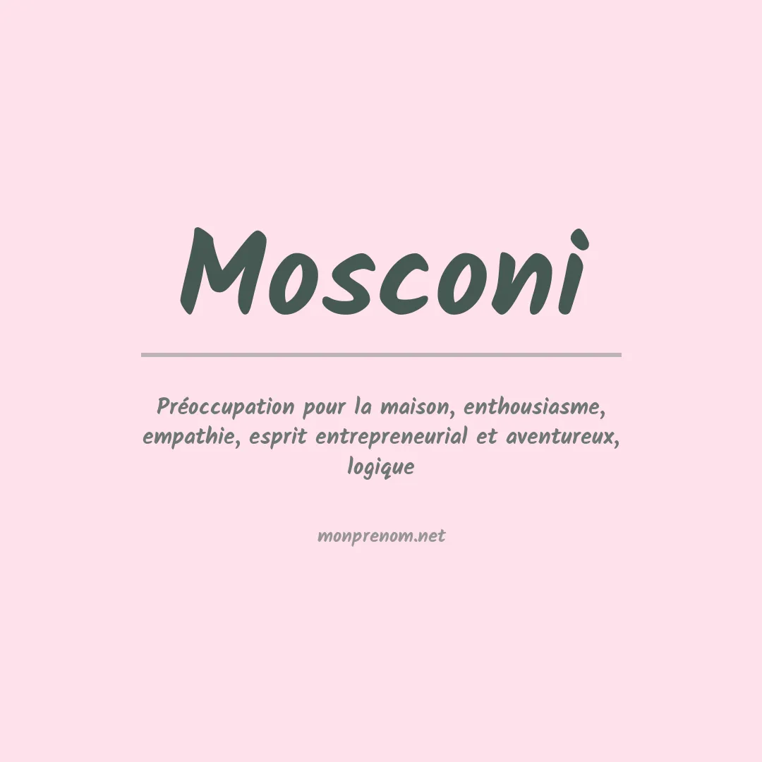 Signification du Prénom Mosconi