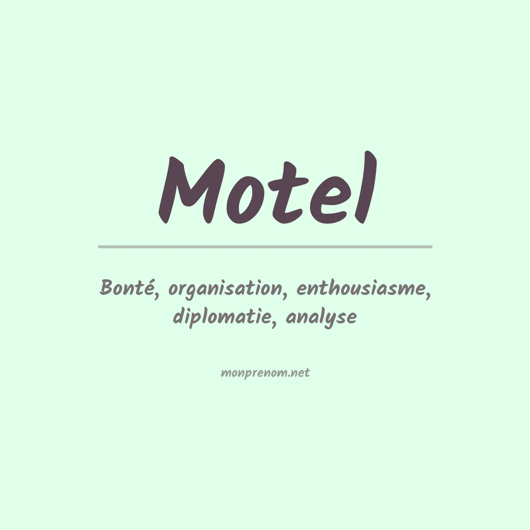 Signification du Prénom Motel