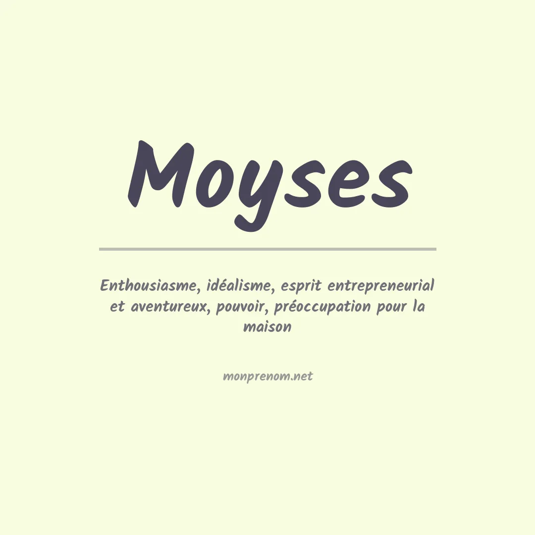 Signification du Prénom Moyses