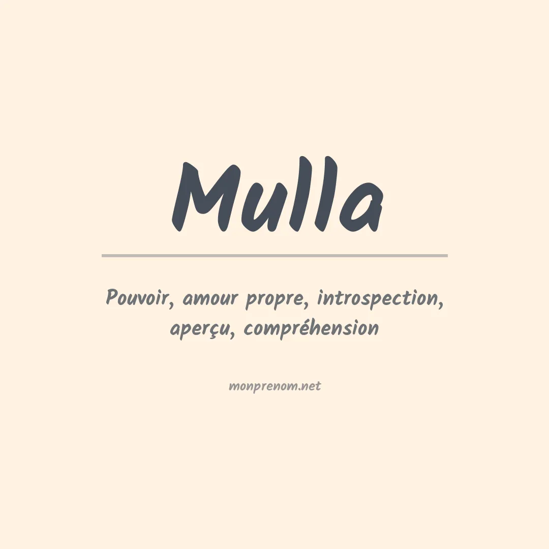 Signification du Prénom Mulla Signification du Prénom Mulla