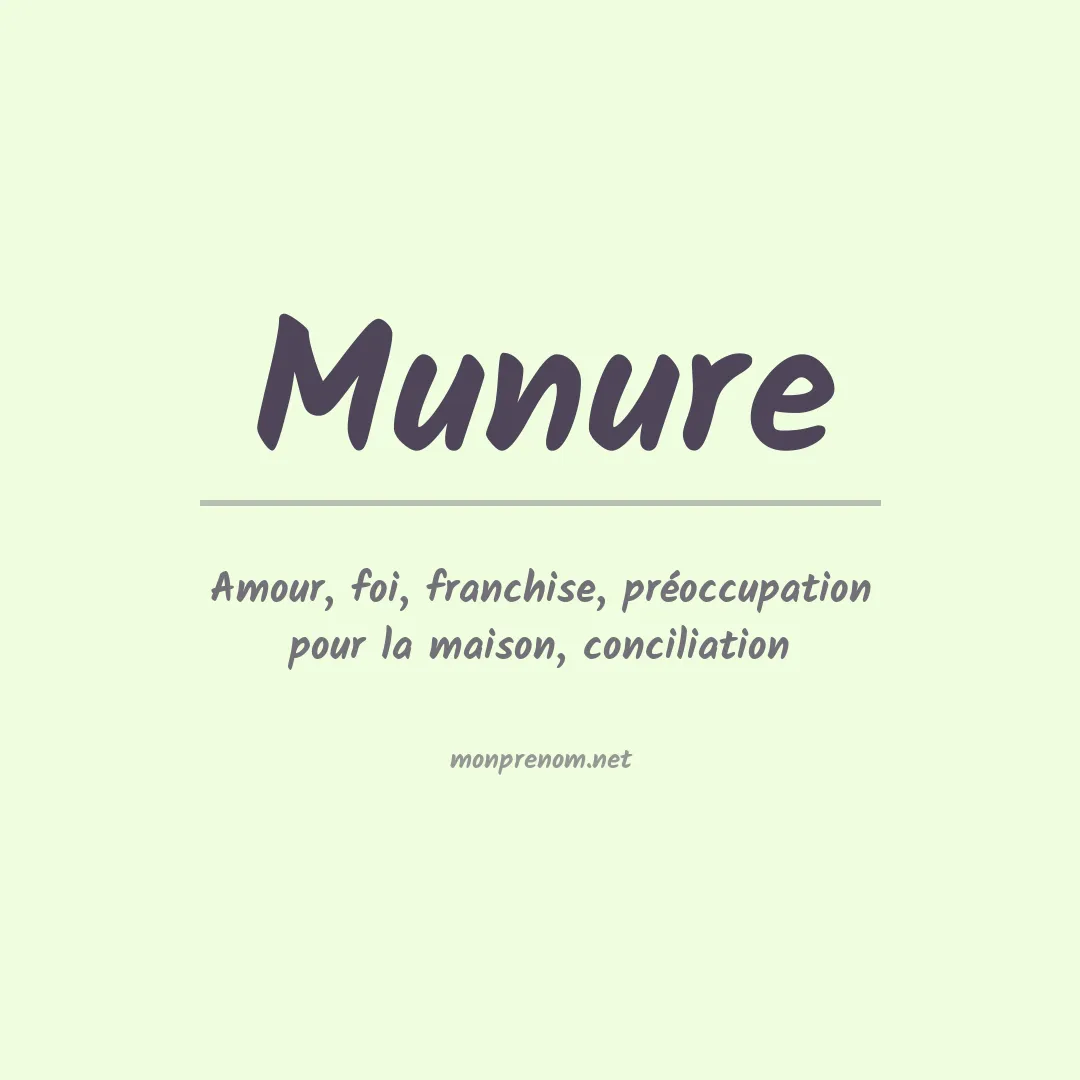 Signification du Prénom Munure