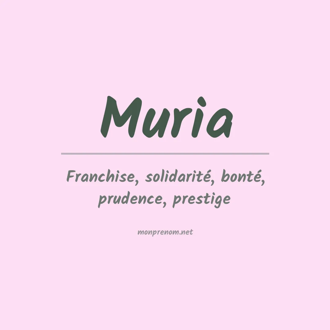 Signification du Prénom Muria Signification du Prénom Muria