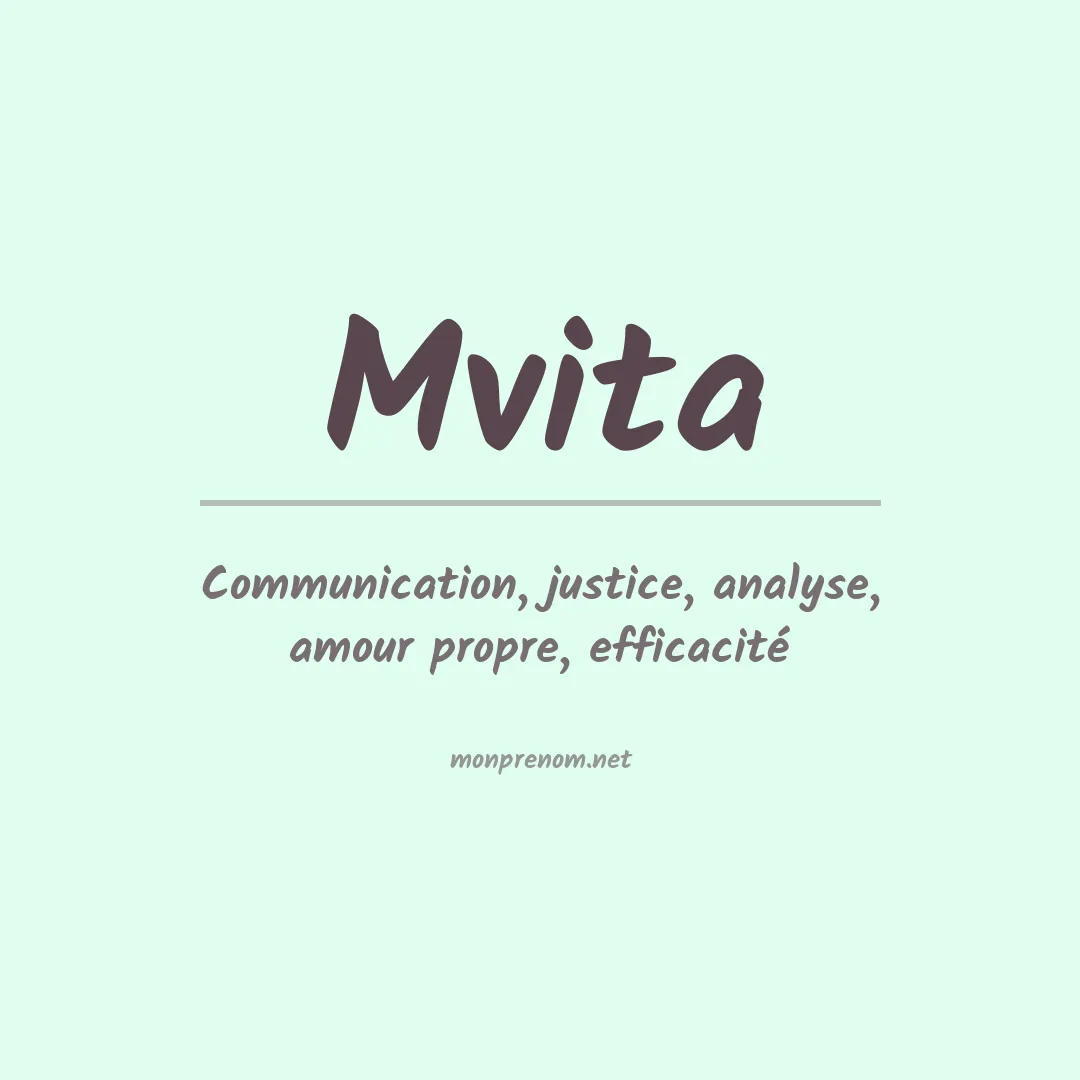 Signification du Prénom Mvita