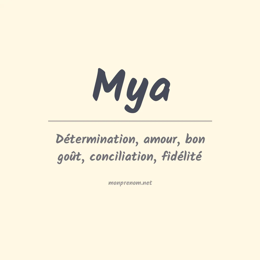 Signification du Prénom Mya Signification du Prénom Mya