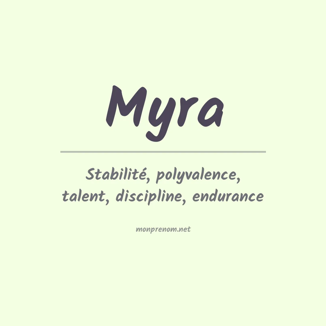 Signification du Prénom Myra