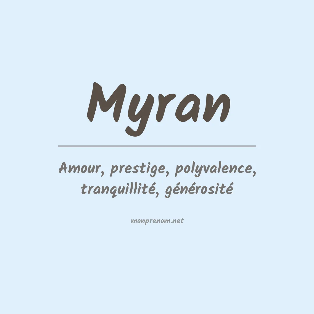 Signification du Prénom Myran