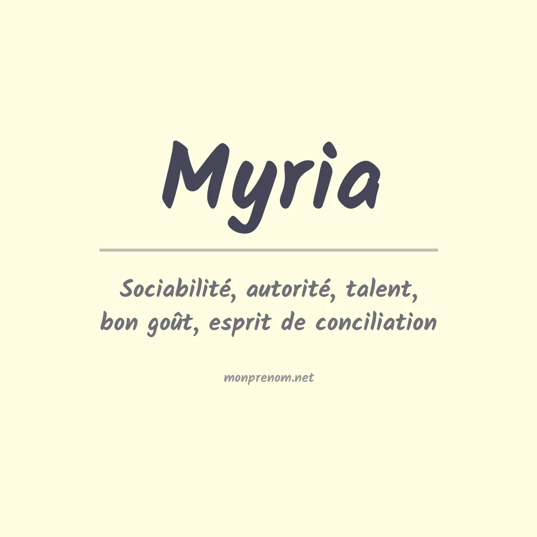 Signification du Prénom Myria Signification du Prénom Myria
