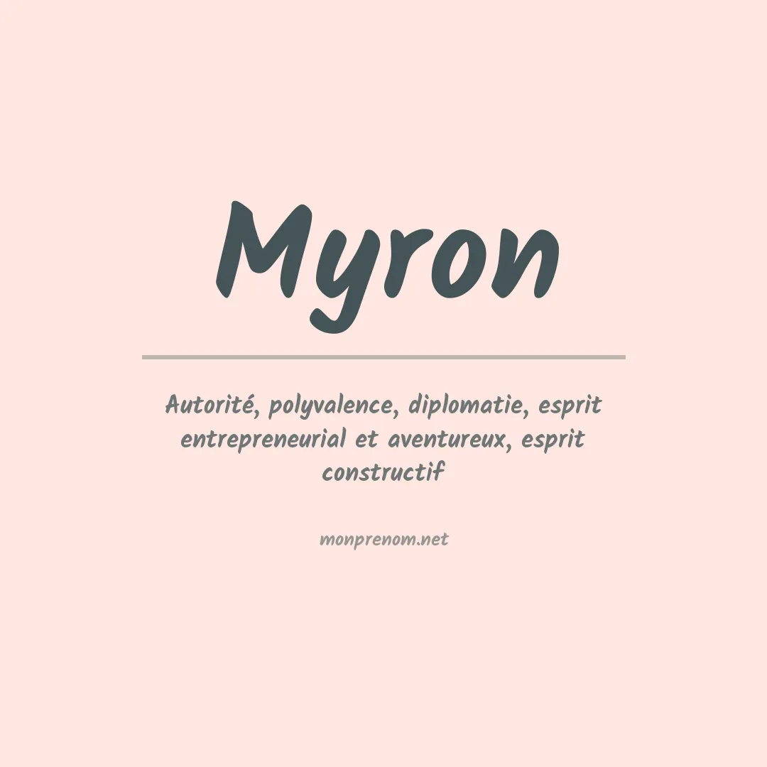 Signification du Prénom Myron