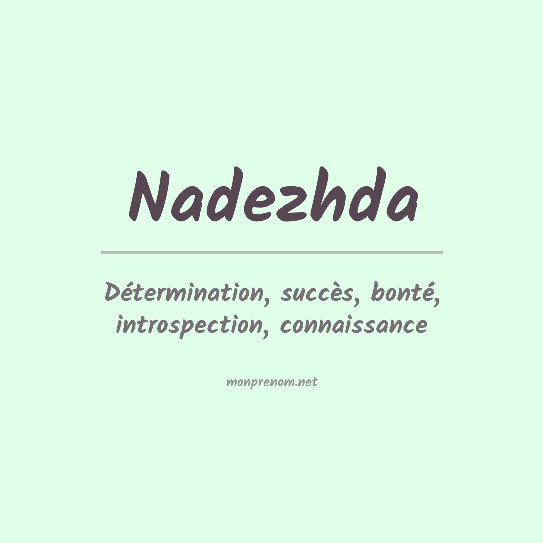 Signification du Prénom Nadezhda